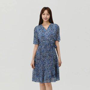 [PAT 여성] 쉬폰믹스 프린트 져지 원피스_1J42808