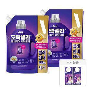 [피지] 모락셀라 냄새제거 액체세제 겸용 코튼향 리필 2.3L, 2개+증정(액체세제 코튼향