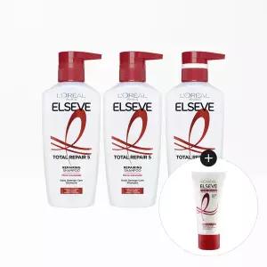 [로레알파리] 토탈리페어 샴푸 400ml /컨디셔너 375ml 3개+TR5헤어팩50ml