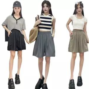 [NS홈쇼핑]여름 여성 반바지 밴딩 와이드 5부 여자 팬츠[35059436]