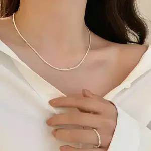 925 실버 눈꽃체인 스파클링 초커 은 목걸이 N021