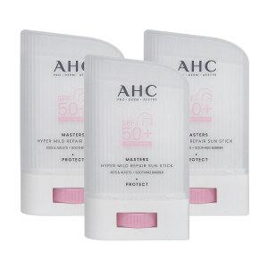 ahc마스터즈 하이퍼 마일드 리페어 선스틱22gX3개 + 물티슈 /연한 핑크톤/무기자차/ahc 썬스틱/28년5월까지