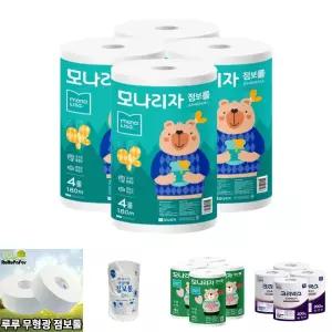 (180m 4롤ㅌx4팩) 모나리자 녹스 점보롤/업소용/롤휴지/롤화장지/대용량롤휴지/두루마리/화장지/모나리자
