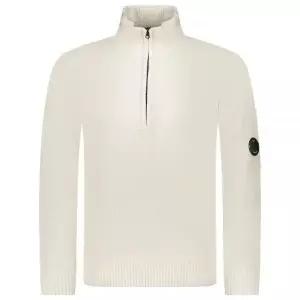 CP COMPANY  Lambswool Grs Polo Collar Half Zip Knit Sweater (17CMKN144A 110149A 103) (램스울