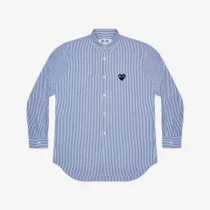 COMME DES GARCONS  블랙하트 와펜 스트라이프 셔츠 (AZ B017 051 1 (P1B017 AX 1))