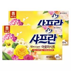 샤프란아로마시트 샤프란섬유유연제 코튼블라썸 30매 2개