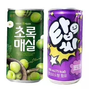 포도 탕비실 190mlx30캔 매실음료 과즙탄산 초록매실 180mlx30캔+탑씨