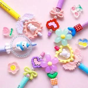 마타바 지속가능 볼펜 꾸미기 diy 키트 (3개) kit 비즈구슬 볼펜 만들기체험+스티커+카드 볼꾸 재료 북극곰 꽃