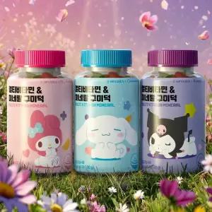 산리오 멀티비타민&미네랄 구미덕 젤리 40구미, 1개 [디자인 랜덤]