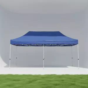 원터치 방수 자바라 천막 300x600cm 블루 대형 야외 행사 그늘막