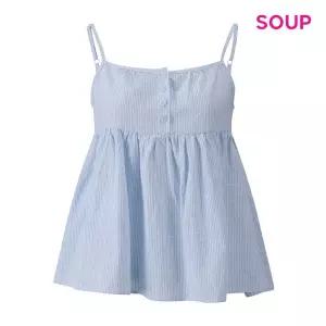 [SOUP](타임스퀘어점패션관)버튼 스트라이프 슬리브리스 블라우스 (S64SS20)