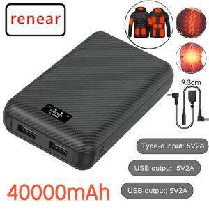 40000mAh 배터리 휴대용 난방용 모바일 전원 공급 장치 조끼 자켓 장갑 전기 장비 DC 은행