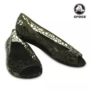 크록스 슬리퍼 샌들 PQK 203285-001 CROCS ISABELLA JELLY FLAT W BLK