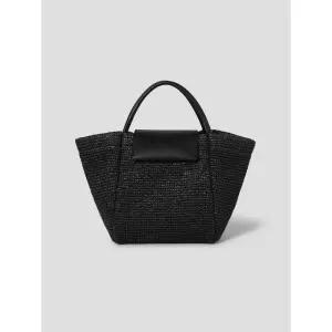 [빈폴ACC] Less Bag_1 라피아 미디엄 토트백 - 블랙 (BE64D3M025)