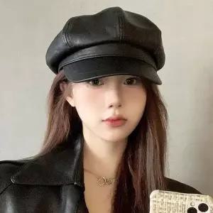 가죽 팔각캡 베레모 레자 뉴스보이캡 빵모자 팔각모 가죽 헌팅