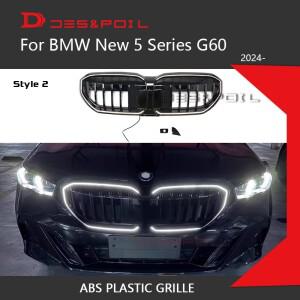 LED 라이트 그릴 BMW 뉴 5 시리즈 G60 M60 스타일 키드니 그릴 전면 그릴 그리드 M 스포츠 조명 램프 2024