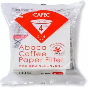 CAFEC 100팩 원뿔 모양의 V60 02 스타일 유니버설 1~4컵 일회용 드립 커피 종이 필터 더 나은 맛을 위한