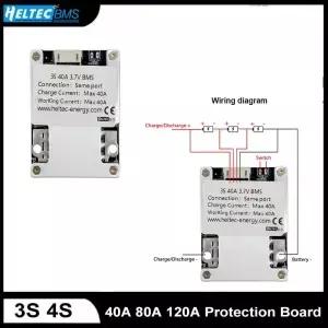 3S 4S BMS 40A 80A 120A 이온 LifePo4 배터리 보호 보드 밸런스