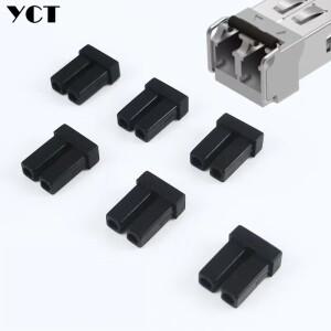 LC 듀얼 섬유 먼지 플러그 실리카 젤 더스트 커버 SFP 광학 모듈 용 광학 포트 플러그 보호 커버 100 개