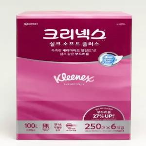 [크리넥스] 크리넥스 실크소프트 250매 6입 2팩 총12개입
