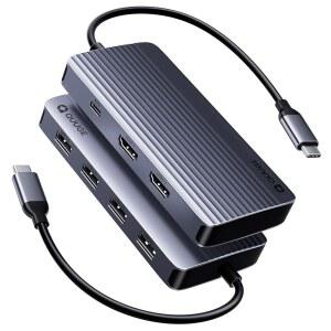 쿼지 도킹 스테이션 듀얼 모니터 2 HDMI HDMI 4K PD 충전 5GBPS USB 3.0 2.0 3개 DELL XPS / hp호환 LENOVO SURFACE YOGA용 C 등 7개의 허브가 포함되어 있습니다