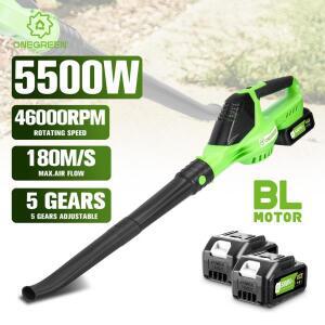 원그린 5500W 무브러시 전기 에어 블로워 5단계 무선 송풍기 마키타호환 18V 배터리 핀용 초강력 먼지 제거