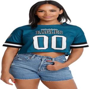 FOCO NFL 레 패션 경기일 저지 메시 크롭탑 셔츠
