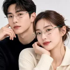 몽블랑 안경테 MB0221O 012 스퀘어 무테 메탈 아시안핏 안경