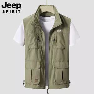 JEEP SPIRIT 남성 여름 기능성 워크웨어 멀티포켓 조끼 아웃도어 베스트