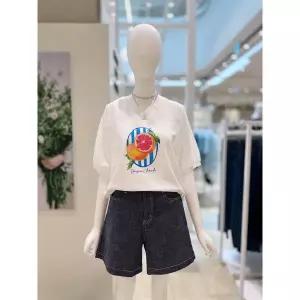 품절임박 [올리브데올리브] 오렌지 프린팅 라운드넥 티셔츠 (YW6ME539) 2722285