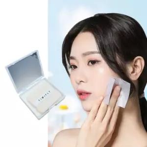 퍼프형 얼굴 기름종이 100매 거울 내장 케이스