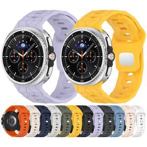 1pc 23mm 실리콘 스트랩 사각형 질감 스마트 시계 밴드 삼성 갤럭시 Watch8 40MM/44MM/Watch8 클래식 46MM 액세서리
