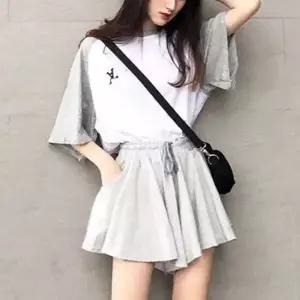 [VC6M6883]쉬폰원피스 편한 나들이 치마 바지 세트 코디