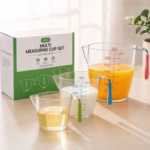 가벼운 계량컵 3종세트 (200/400/900ml) 베이킹 쌀계량 양념계량 눈금컵