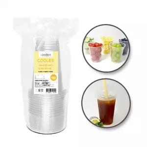 국산 투명 PET 아이스컵 24온스 돔형 뚜껑 세트 20개입 720ml 플라스틱컵 커피 일회용 카페