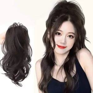 높은 포니테일 이지 컬링 집게 가발