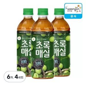 웅진식품 초록매실 제로 500ml, 6개, 4세트