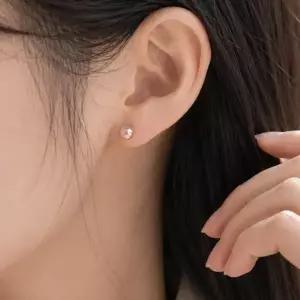 세련된 담수 진주귀걸이 4mm 데일리 은귀걸이 웨딩촬영 한복 혼주 진주