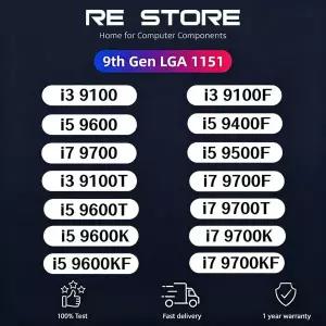 i3 9100 9100F i5 9600 9400F 9500F i7 9700 9700F 9700T 9100T 9600T 9600K 9700K 9600KF 9700KF 코어 9세