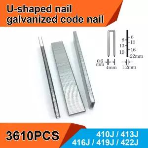 3610Pcs 410J 413J 416J 419J 422J 스테이플 목공 손톱 전기 손톱 용 프레이밍 Tacker 스테이플러 총 가구