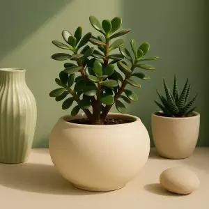 토분 볼 샌드화이트 화분 대형 16x14cm 인테리어 소품