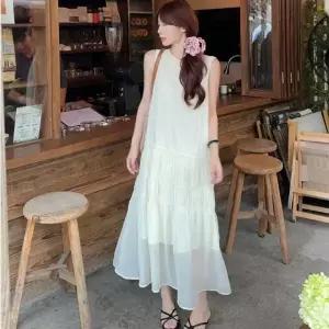 민소매 플 밴딩 원피스 민소매원피스 데일리원피스 해변원피스 주름원피스