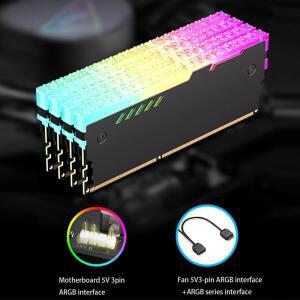 5V 3핀 ARGB RAM 방열판 아우라 싱크 DDR4 메모리 히트 열전도 실리콘 패드 포함 데스크탑 컴퓨터 PC