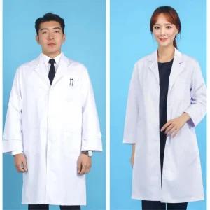 남녀 백색 의사가운 영양사유니폼 TC가운 실험실 실내