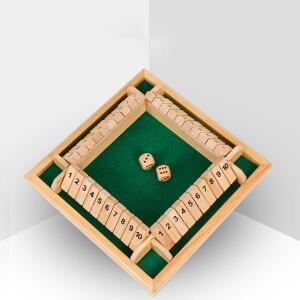 Shut The Box 주사위 보드 게임 나무 테이블 놀이 1-10 숫자 여행 2-4 인용
