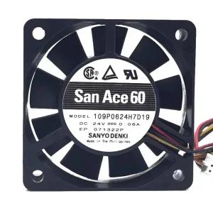 Sanyo 24V 0.06A 6015 109P0624H7D19 무음 이중 볼 냉각 팬 6cm 60x60x15mm 용 새 냉각 팬