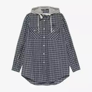 체크 드로우스트링 후드 셔츠 MK2051 6210F022X