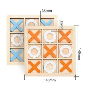 Tic TAC Toe 어린이 두뇌 훈련 나무 체스 보드 게임 테이블 장난감 부모-자녀 상호 작용 생일 선물 리뉴얼