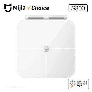 미지아 스마트 체중계 S800 8-전극 체지방 측정기 블루투스 듀얼 주파수 BIA 강화유리 앱과 호환