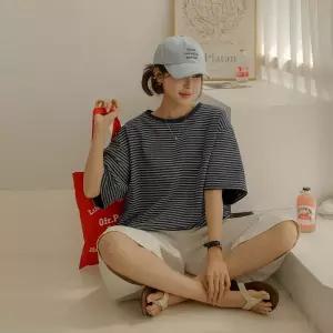 6월 마지막 세일 [MADE] 오아본 스트라이프 루즈 반팔 T